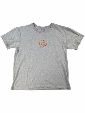 Y2K Nike Women’s Spiral Graphic Heather Grey Crew Neck T-Shirt Size Medium